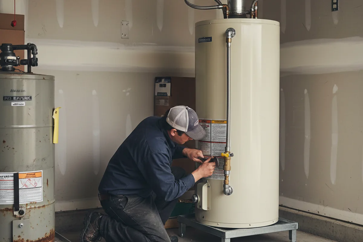 Water heater and shutoff valve replacement in Crockett