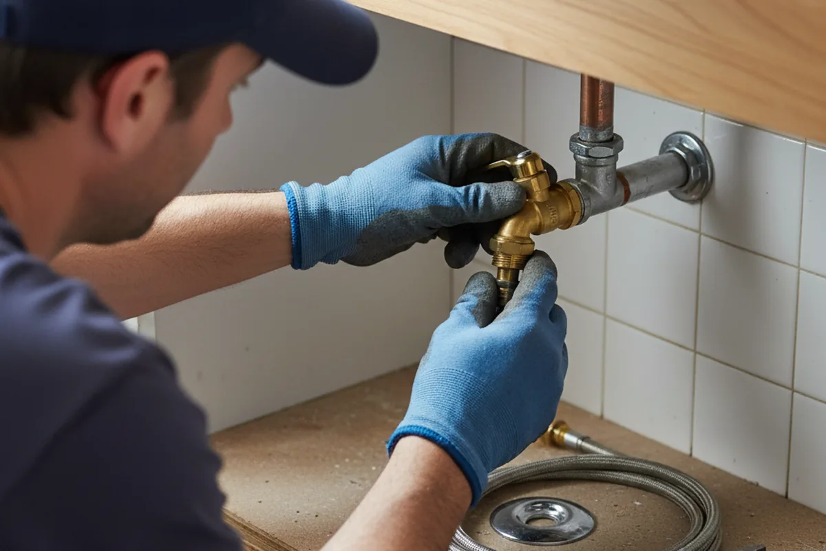 Shutoff valve and fitting work during Faucet and Fixture Repair in Crockett